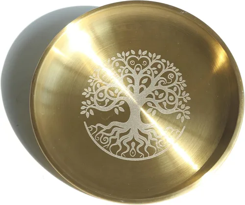 Miniatura 13 de Cuenco decorativo dorado de 5.5 pulgadas, plato ritual de oración de sabiduría ocular, ideal para uso en altar, quemador de incienso, cuenco
