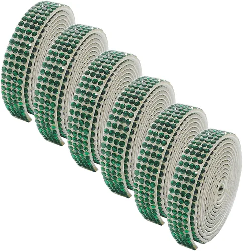 Miniatura 15 de 6 Rollos de Cinta Adhesiva con Diamantes de Imitación para Manualidades, Rollo de Cinta con Cristales para Decoración de Automóviles y Teléfonos