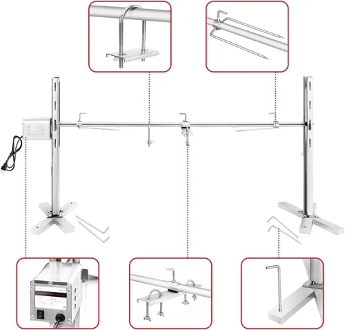 Miniatura 2 de Kendane Kit de parrilla eléctrica para asador, asador de cerdo de 90 libras, soporte de trípode de acero inoxidable, asador con capucha de cordero