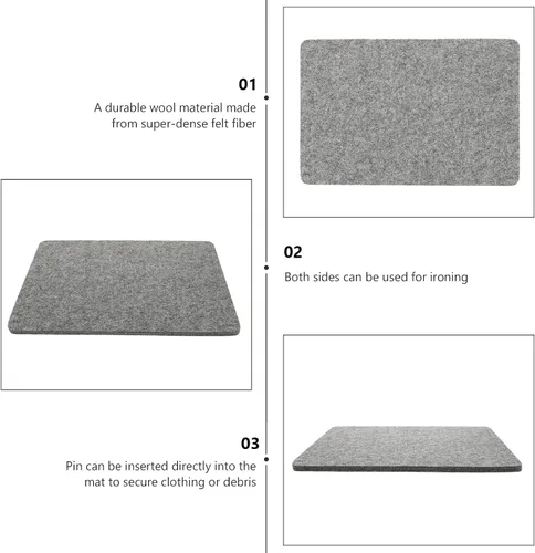 Miniatura 3 de Wakauto Alfombrilla de planchar de lana Felted Ironing Cushion para proyectos de costura de acolchado Uso de doble cara Absorción de humedad