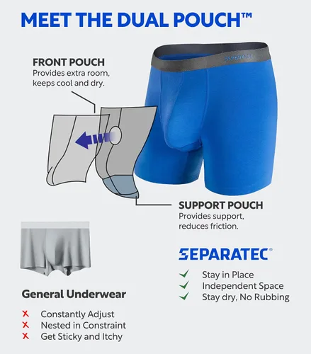 Miniatura 3 de Separatec - Calzoncillos tipo bóxer para hombre, 7 unidades, algodón, elásticos, separados