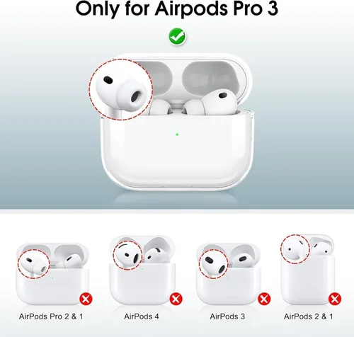 Miniatura 2 de Funda protectora para AirPods Pro 3 (2025), funda protectora de cuerpo completo compatible con AirPods Pro de 3ª generación para mujeres y hombres