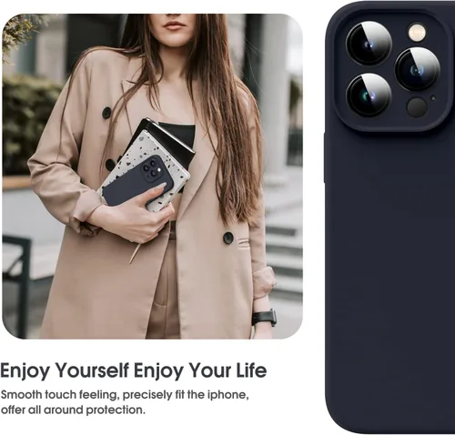 Miniatura 7 de Supdeal Funda de Silicona Líquida para iPhone 13 Pro, [Protección de Cámara] [Anti Huellas Dactilares] [Carga Inalámbrica] Funda de Teléfono de 4