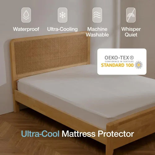 Miniatura 2 de Coop Home Goods Protector de colchón impermeable ultra fresco, tamaño individual, protector de colchón refrescante, lavable a máquina, funda de cama