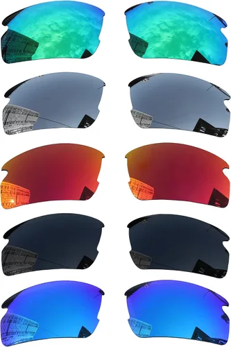Acefrog 5 pares de lentes polarizados de repuesto para gafas de sol Oakley Flak 2.0 OO9295, ajuste perfecto, inastillables, antiarañazos, paquete