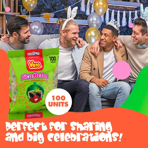 Miniatura 6 de Vero Picamelon - Gomitas masticables con sabor a sandía recubiertas en polvo de chile, 100 piezas (peso neto: 1 libra, 5,15 onzas) - Gomitas