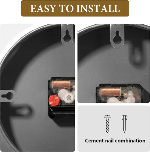 Miniatura 7 de Reloj de pared moderno para sala de estar, gran reloj de pared decorativo negro con luz, reloj silencioso creativo funciona con pilas, arte de pared