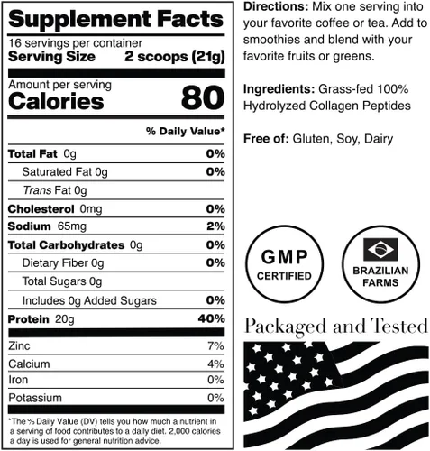 Miniatura 2 de Norcal - Péptidos de colágeno hidrolizados, 12 onzas, 0.71 onzas de proteína, 0.00 oz de carbohidratos/grasa, vacas brasileñas alimentadas con pasto