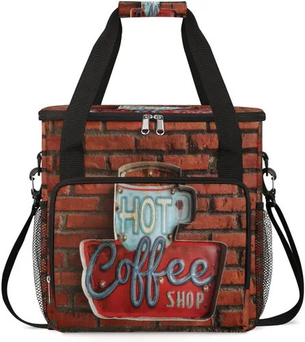 Miniatura 14 de Bolsa de transporte con diseño de acuarela para cafetera de granos de café, bolsa tote de almacenamiento y viaje para café, compatible con cafetera