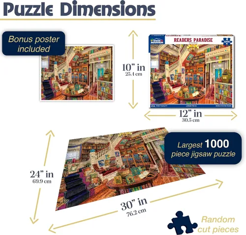 Miniatura 2 de White Mountain Puzzles Readers Paradise - Rompecabezas de 1000 piezas