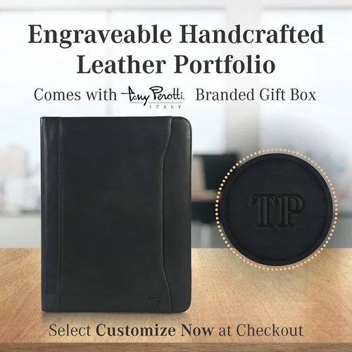 Miniatura 6 de Tony Perotti Portafolio de cuero italiano para hombres y mujeres – 8.5 x 11 pulgadas de cuero genuino – Padfolio profesional de negocios