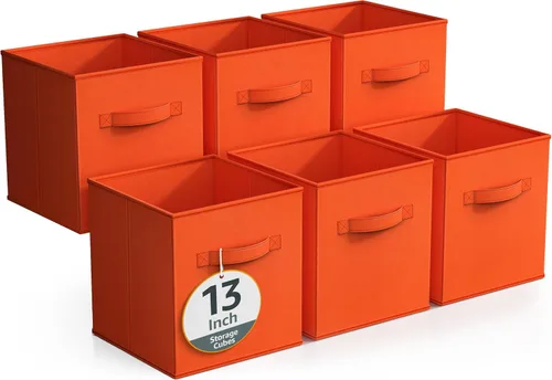 Miniatura 24 de Sorbus - Contenedores de almacenamiento de 11 pulgadas, cestas plegables de tela para organizar despensa, armario, estante, caja de juguetes, cubo