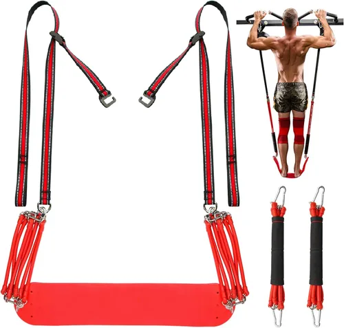 Miniatura 7 de SYNTECSO Bandas de asistencia para dominadas de 220 a 440 libras, bandas de resistencia resistentes para entrenamiento de dominadas