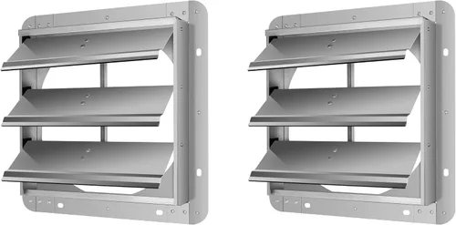 Miniatura 8 de iPower Rejilla de ventilación automática de aluminio cuadrado de 14 pulgadas, color plateado