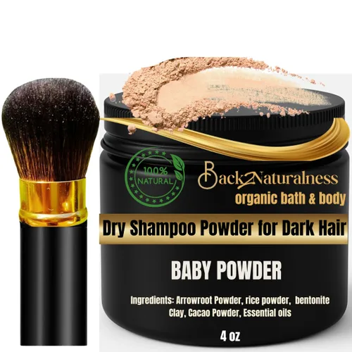 Champú seco en polvo, champú en polvo seco totalmente natural para mujeres, aroma voluminizador de polvo de bebé sin aerosol, polvo orgánico para