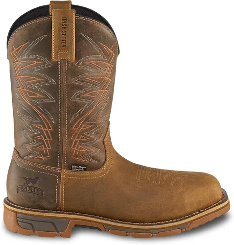 Miniatura 5 de Irish Setter, Marshall, para hombre, 11", impermeable, puntera de seguridad de acero, bota de trabajo tipo pull-on