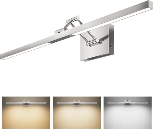 VONLUCE Luz LED de Tocador de Baño de 30", Luces LED Modernas de Tocador 3CCT con Brazo Giratorio de Cabezal Rotativo de 360°, Lámpara de Baño de