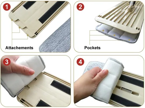 Miniatura 7 de Cabezales de repuesto de mopa de microfibra a prueba de balas, almohadillas lavables para limpieza de suelos compatibles con Tethys y la mayoría