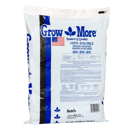 Grow More 20-20-20 Fertilizante soluble en agua – Bolsa de 25 libras de fertilizante multiusos para rendimientos excepcionales de cultivos –