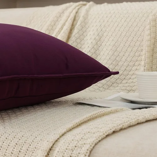 Miniatura 4 de JIAHANNHA Fundas de Almohadas Decorativas de Terciopelo Morado Paquete de 2 Primavera Decorativas Suaves para Sofá Cama Sala de Estar Oficina 18×18
