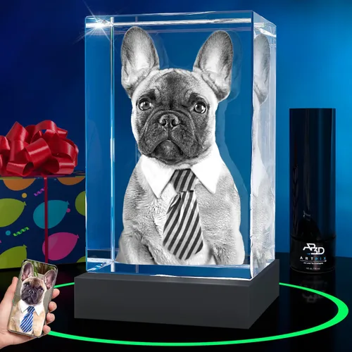 Miniatura 38 de ArtPix 3D Foto de cristal, regalos conmemorativos personalizados para perros con tu propia foto para los amantes de los perros, dueños de mascotas
