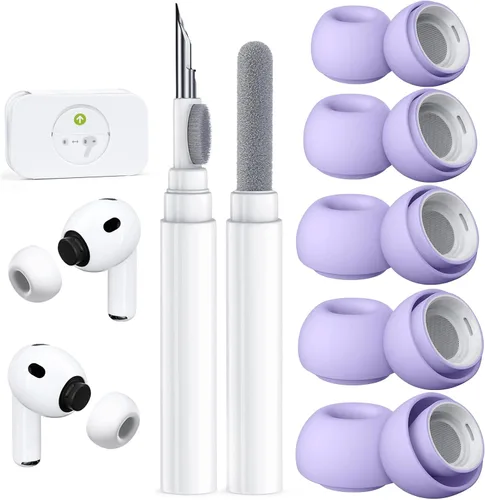 Miniatura 35 de 4 pares de puntas de repuesto para AirPods Pro 2ª/1ª generación con kit limpiador, orificio de reducción de ruido y pantalla protectora contra