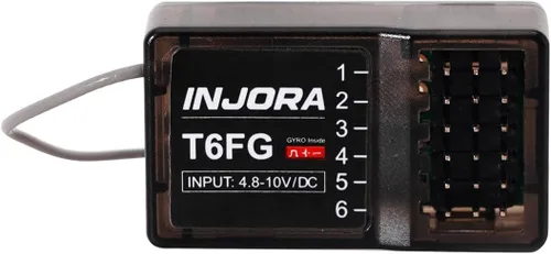 Miniatura 4 de INJORA Transmisor RC 2.4GHz 6CH Controlador y receptor con giroscopio remoto receptor interior para 1/8 1/10 RC Coche Barco Tanques Crawler TRX4
