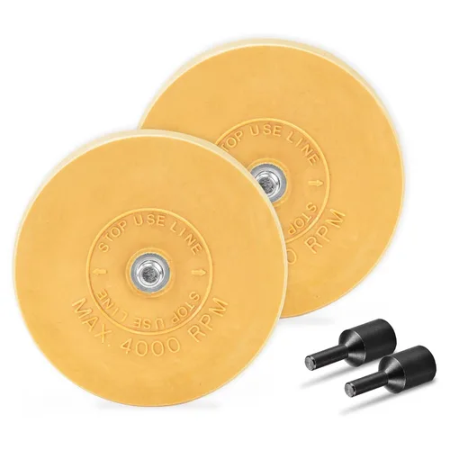 Miniatura 12 de Rueda de Goma Eliminadora de Calcomanías Dentada EWK, Rueda de Goma para Taladro, Ideal para la Eliminación de Adhesivos, Rayones y Calcomanías
