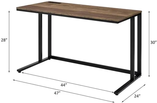 Miniatura 3 de Acme Tyrese Escritorio rectangular de madera con puerto USB en nogal y negro