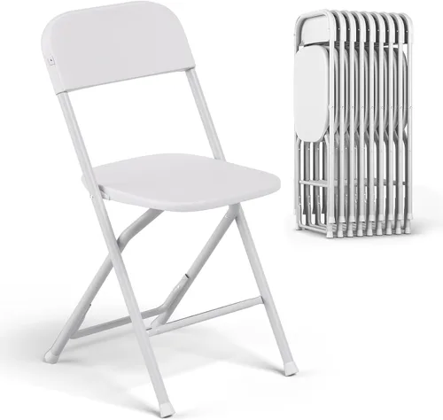 Miniatura 13 de Magshion Sillas plegables de plástico, paquete de 4 sillas de comedor plegables para bodas, fiestas, eventos, exteriores, interiores, silla ligera
