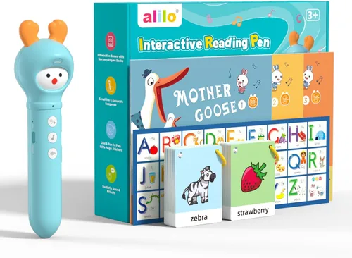 alilo Juegos de libros de bolígrafo parlante para niños pequeños de 3 a 6 años, juguetes electrónicos de aprendizaje para niños, con 3 libros