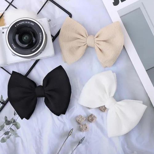 Miniatura 6 de YanJie 3 piezas de diademas suaves de nailon para bebés, niñas con lazo, diademas para el cabello, accesorios para el cabello para recién nacidos