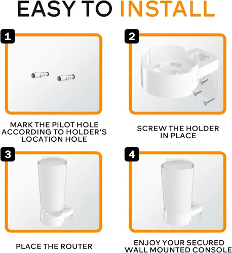 Miniatura 4 de Soporte de pared para TP-Link, Deco X90/X95/XE200 WiFi 6 Soporte de pared con organizador de cables, sistema WiFi de malla para el hogar, soporte