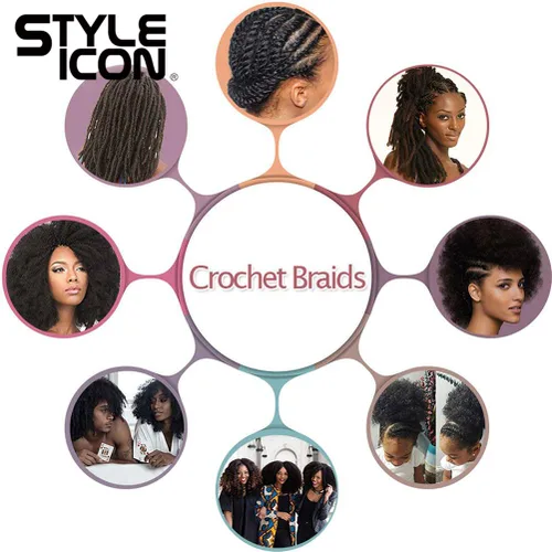 Miniatura 9 de Style Icon 3 paquetes de cabello humano Afro Kinkys a granel (30cm/30cm/30cm, negro natural) - Trenzas Afro Twist - Extensiones rizadas y crespas