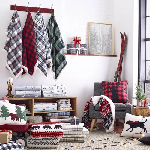 Miniatura 6 de Eddie Bauer - Sábanas individuales, juego de ropa de cama de franela de algodón, cepillada para mayor suavidad, decoración acogedora para el hogar