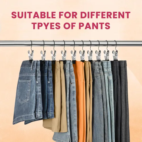Miniatura 3 de 12 paquetes de perchas para pantalones con clip, organizador de leggings para colgar en el armario, perchas para pantalones de yoga que ahorran