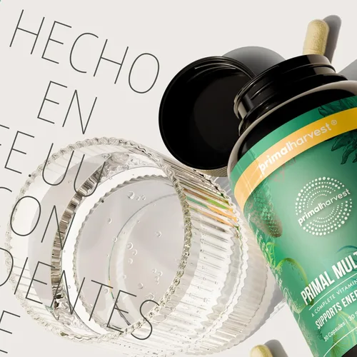 Miniatura 7 de Primal Harvest Primal Multivitamin - Suplemento diario multivitamínico con 21 vitaminas y minerales esenciales para mujeres y hombres, vitamina A