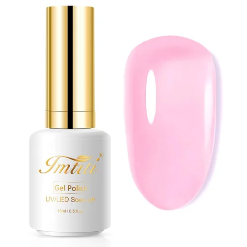 Miniatura 72 de Esmalte de uñas de gel con purpurina, 0.5 fl oz, color rosa brillante, de remojo, con LED, UV, kit de esmalte de uñas de gel para manicura en salón