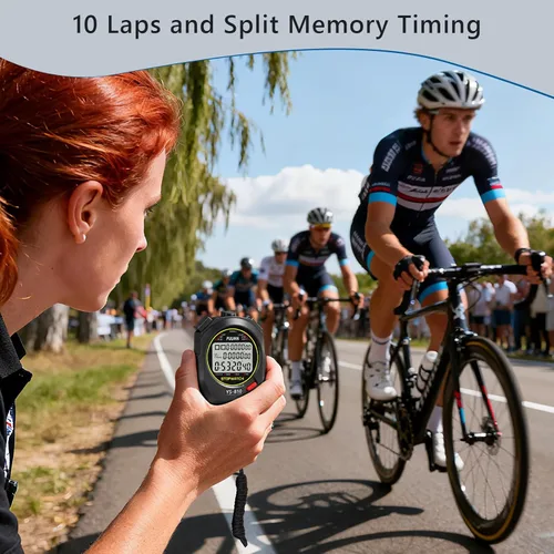 Miniatura 4 de Cronómetro Deportivo Temporizador con Memoria de 10 Vueltas Divididas Reloj Digital de Parada, Temporizador de Cuenta Regresiva Modo de Ritmo Reloj