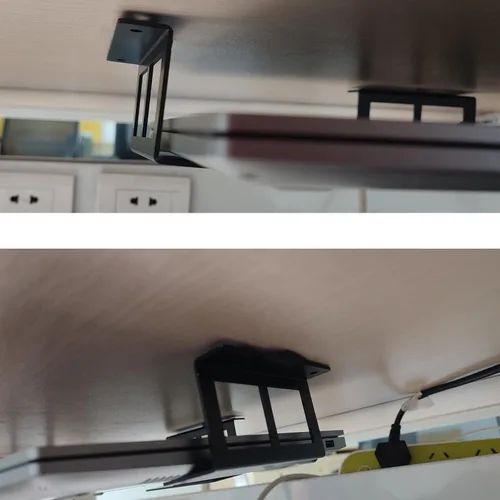 Miniatura 5 de PIAOLGYI Soporte para laptop debajo del escritorio con tornillo, dispositivos de soporte de hasta 1.9 pulgadas para montaje debajo del escritorio