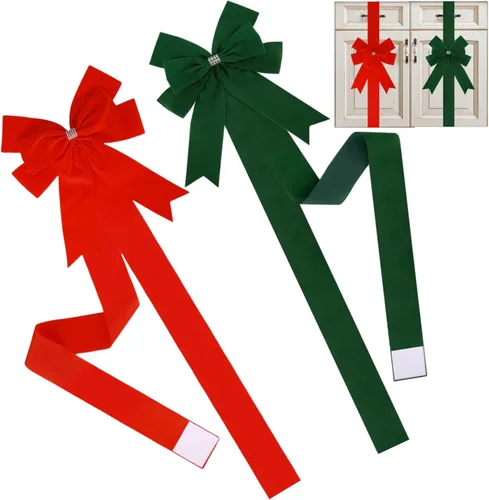Miniatura 12 de Meseey 6 lazos grandes de terciopelo para armarios, lazos para puerta de armarios para Acción de Gracias, otoño, Halloween, Navidad, fiesta (negro)