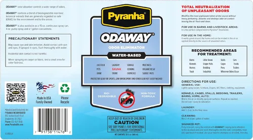 Miniatura 4 de Pyranha Odaway - Spray eliminador de olores listo para usar, neutralizador de aroma de amplio espectro para el hogar, perrera, automóvil, baño