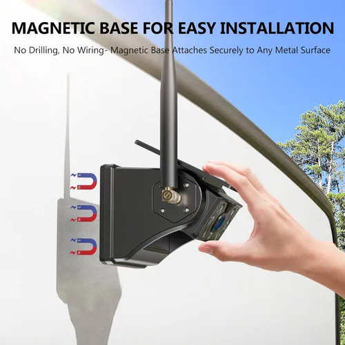 Miniatura 2 de Cámara magnética solar inalámbrica de respaldo para RV, 1080P 7 pulgadas pantalla táctil IPS Monitor y 2 cámaras de visión trasera de encendido
