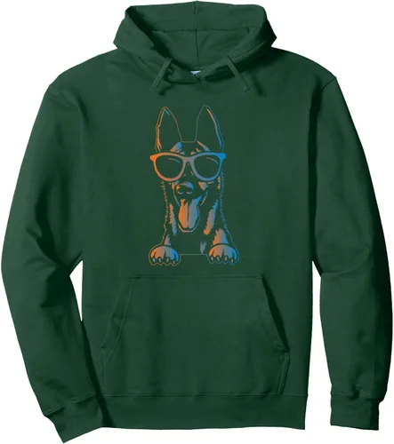 Miniatura 6 de Sudadera con capucha estilo malinois estilo retro vintage de pastor belga malinois belga, Negro