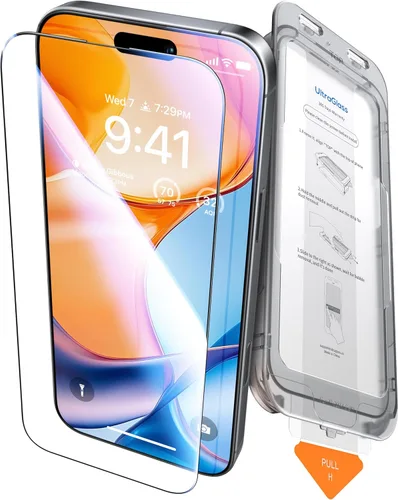 UltraGlass TOP 9H+ - Protector de pantalla de vidrio para iPhone 16 Pro Max [grado militar, inastillable y antirreflejos], protector de pantalla de