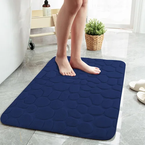 Miniatura 12 de Tapete de baño negro de secado rápido, 24 x 36 pulgadas, antideslizante, de espuma viscoelástica, lavable a máquina