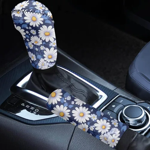 Miniatura 27 de Juego de 2 piezas set de accesorios interiores para coche, para las mujeres, hombres; cubierta de palanca de cambios/freno de mano, personalizada