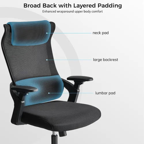 Miniatura 3 de EUREKA ERGONOMIC OC77 Silla de oficina de malla, silla de oficina ergonómica, sillas de escritorio de oficina en casa con reposacabezas de gran