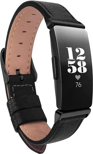 Miniatura 5 de Bandas de cuero compatibles con Inspire 3 para mujeres y hombres, correa de muñeca con accesorios (negro/oro rosa)