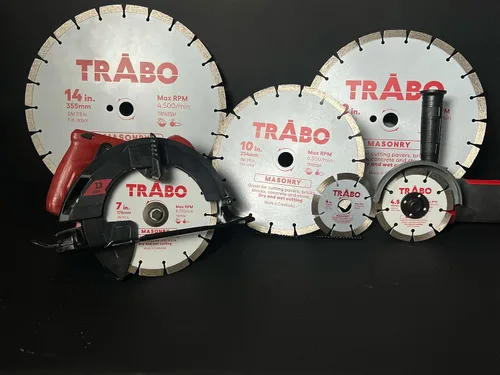 Miniatura 6 de Trabo Paquete de 3 cuchillas de unión de diamante con borde segmentado de mampostería de 4.5 pulgadas para cortar cemento, adoquines, hormigón